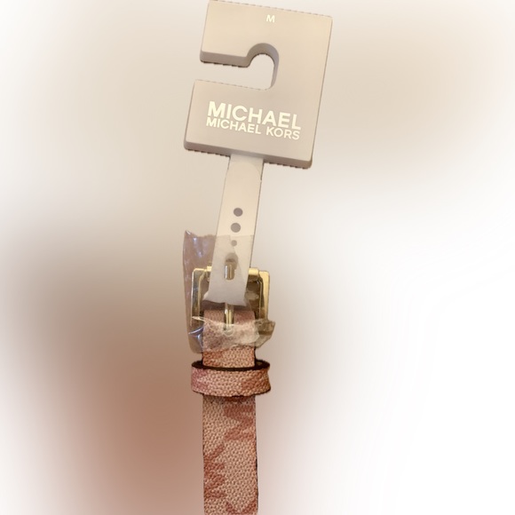 Michael Kors Pull Chain Belt Bag pink Logo MK Monogram Rose Gold, M - Picture 3 of 8